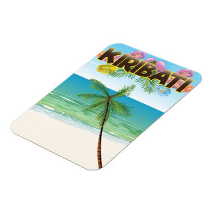 Imán cartel de viaje a la isla de Kiribati