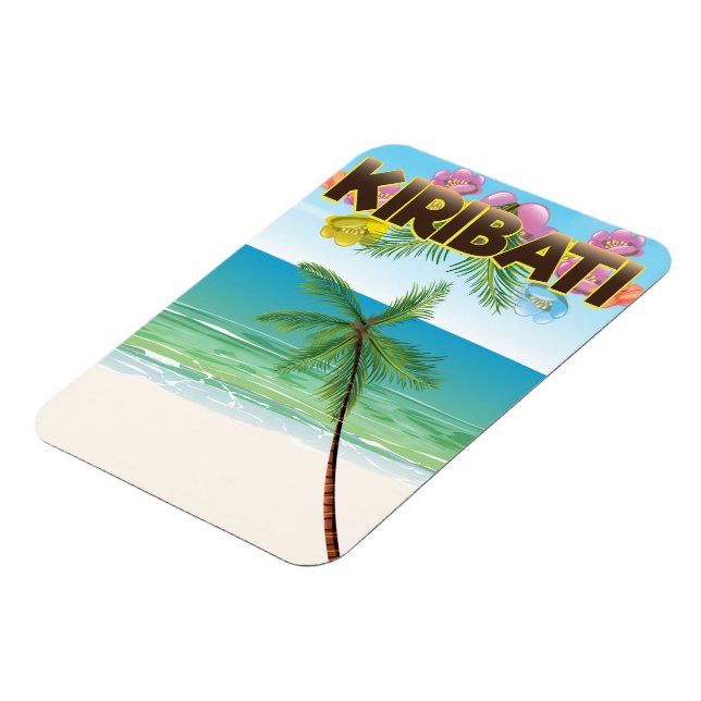 Imán cartel de viaje a la isla de Kiribati (Lado Izquierdo)