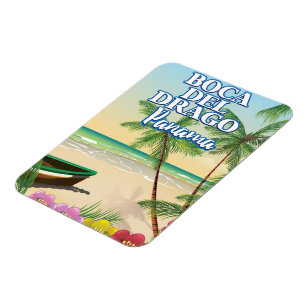 Imán Cartel de viaje a la playa Boca del Drago Panamá