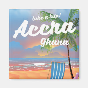 Imán Cartel de viaje a la playa de Acra Ghana