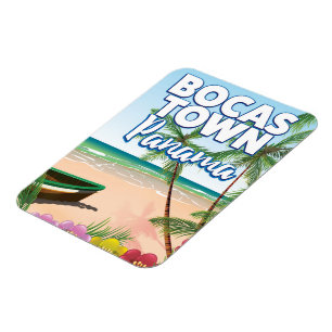 Imán Cartel de viaje a la playa de Bocas Town Panamá
