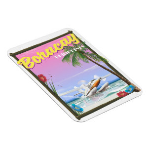 Imán Cartel de viaje a la playa de Boracay Filipinas