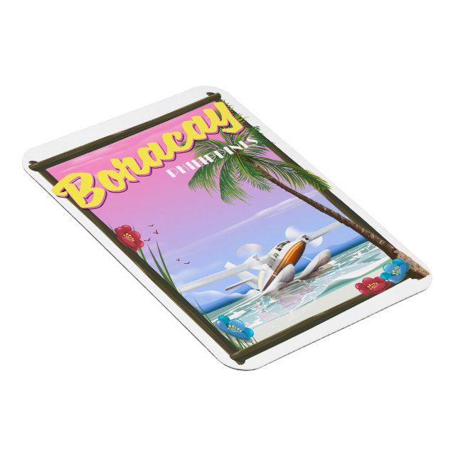Imán Cartel de viaje a la playa de Boracay Filipinas (Lado Derecho)