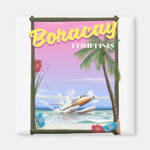 Imán Cartel de viaje a la playa de Boracay Filipinas