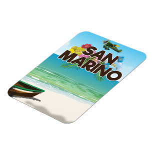 Imán cartel de viaje a la playa de San Marino
