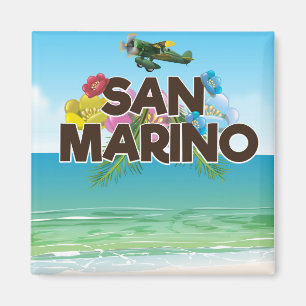 Imán cartel de viaje a la playa de San Marino