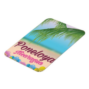 Imán cartel de viaje a la playa Poneloya Nicaragua