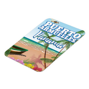Imán Cartel de viaje a la playa Puerto Armuelles Panamá