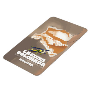 Imán Cartel de viaje a Laguna Colorada Bolivia lago de