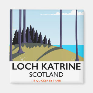Imán Cartel de viaje a Loch Katrice Escocia