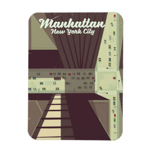 Imán Cartel de viaje a Manhattan Nueva York.