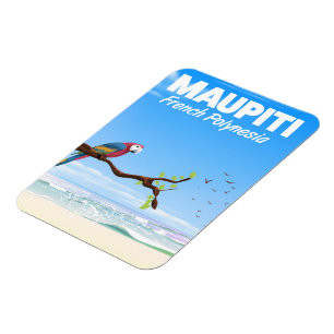 Imán Cartel de viaje a Maupiti Polinesia Francesa