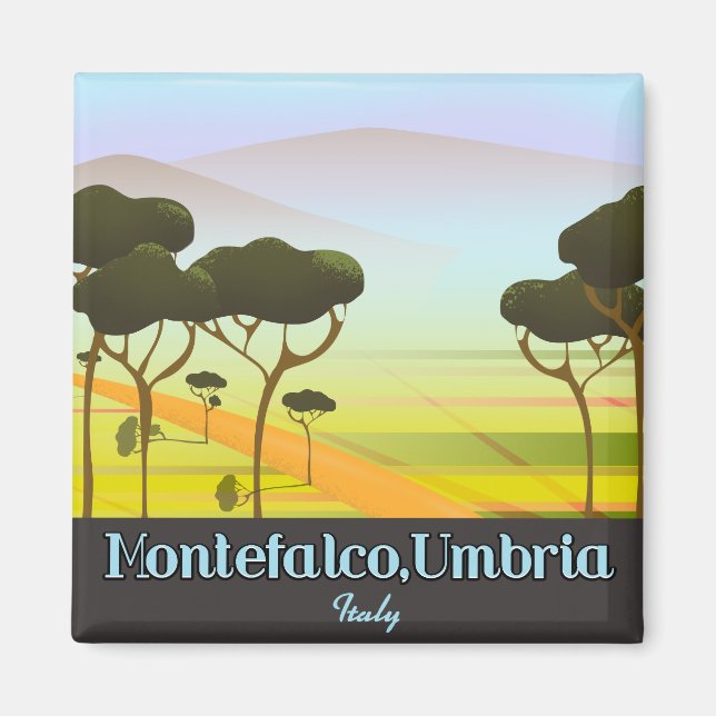 Imán Cartel de viaje a Montefalco, Umbría Italia (Frente)