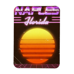 Imán Cartel de viaje a Nápoles Florida años 80