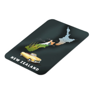 Imán Cartel de viaje a Nueva Zelanda
