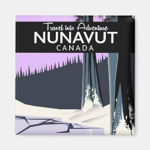 Imán Cartel de viaje a Nunavut Canadá