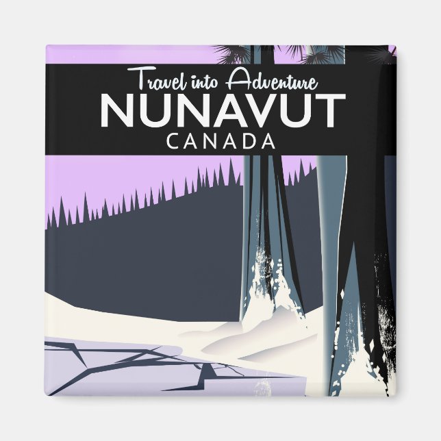 Imán Cartel de viaje a Nunavut Canadá (Frente)
