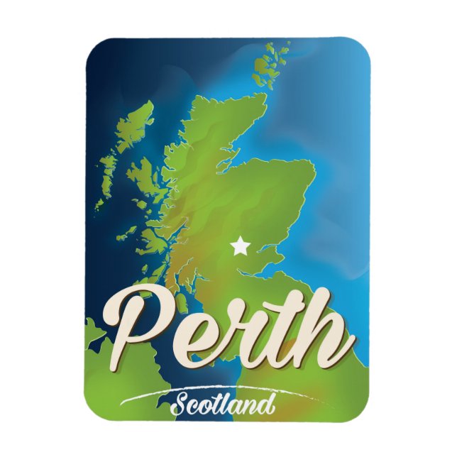 Imán Cartel de viaje a Perth Escocia (Vertical)