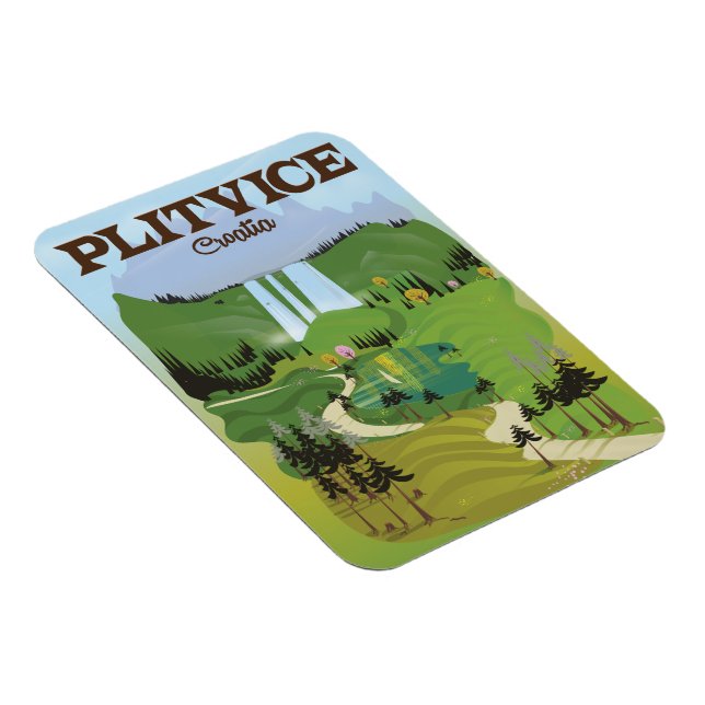 Imán cartel de viaje a Plitvice Croacia (Lado Derecho)