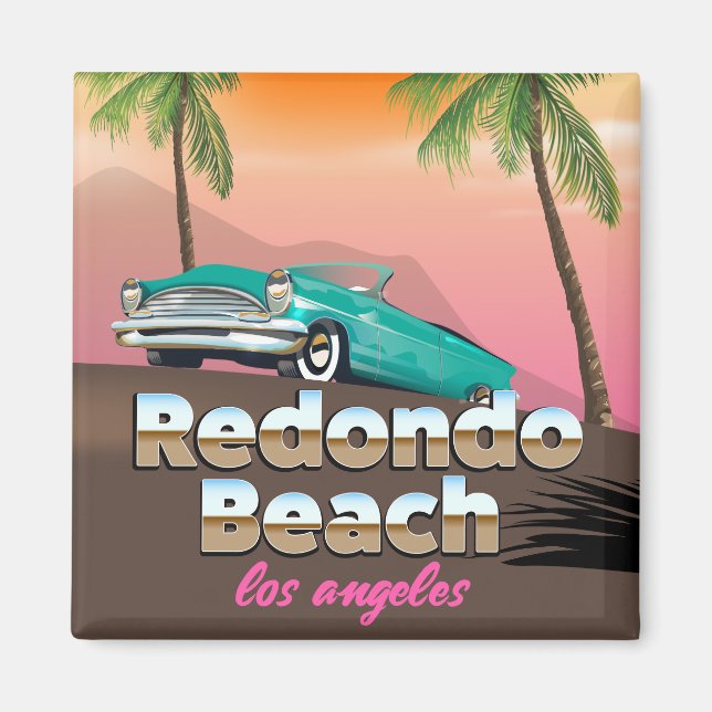Imán Cartel de viaje a Redondo Beach LA (Frente)