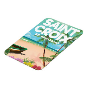 Imán cartel de viaje a Saint Croix, Islas Vírgenes de l