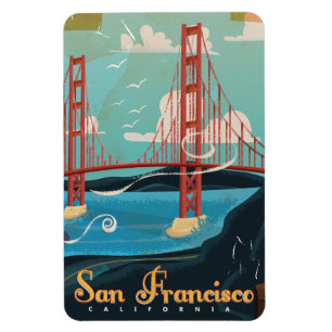 Imán Cartel de viaje a San Francisco California EE. UU.