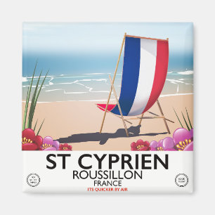 Imán Cartel de viaje a St Cyprien, Roussillon Francia