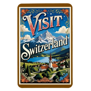 Imán Cartel de viaje a Suiza,