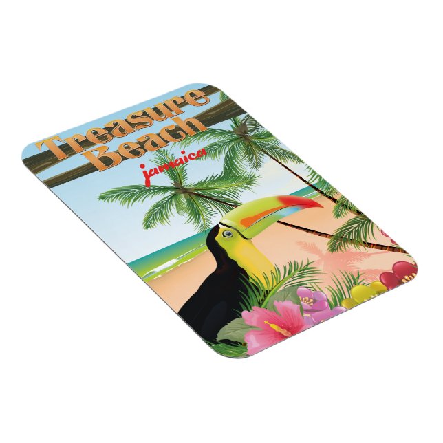 Imán Cartel de viaje a Treasure Beach Jamaica (Lado Derecho)