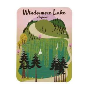 Imán cartel de viaje al lago Windermere