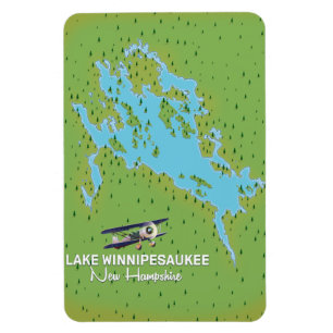 Imán Cartel de viaje al lago Winnipesaukee New Hampshir