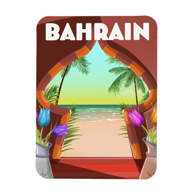 Imán cartel de viaje al palacio de Bahrein (Vertical)