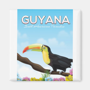 Imán Cartel de viaje al paraíso sudamericano de Guyana