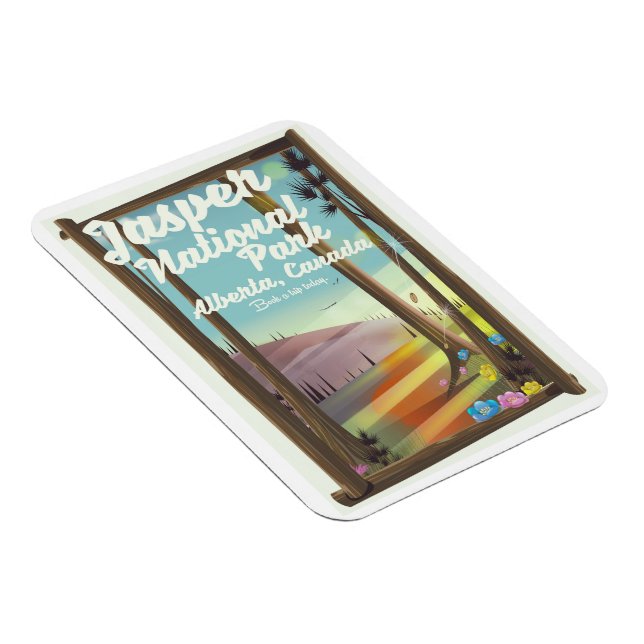 Imán Cartel de viaje al parque nacional Jasper, Canadá (Lado Derecho)