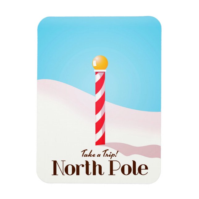 Imán cartel de viaje al Polo Norte (Vertical)