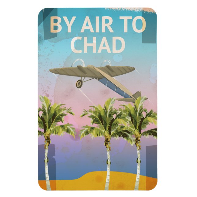 Imán Cartel de viaje antiguo de Chad (Vertical)