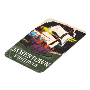 Imán Cartel de viaje antiguo de Jamestown, Virginia