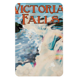 Imán Cartel de viaje antiguo de las cataratas Victoria