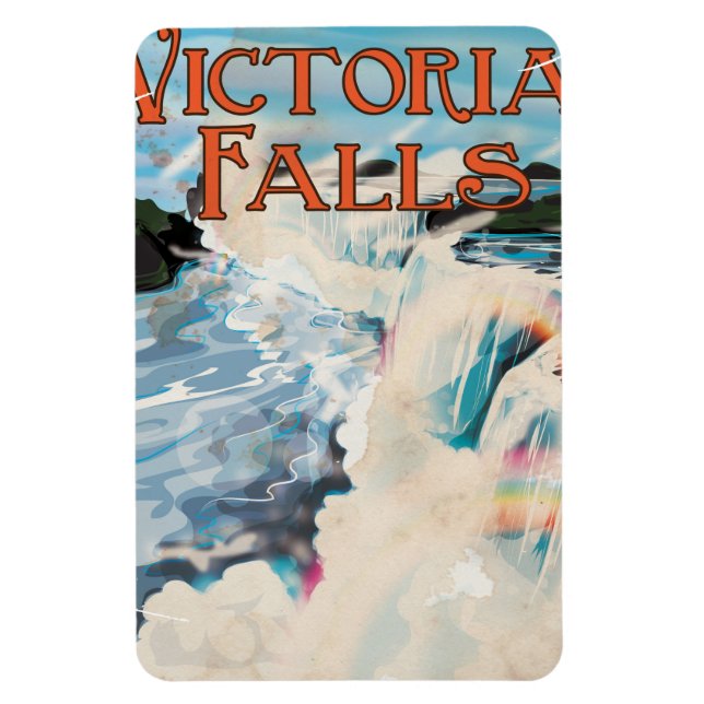 Imán Cartel de viaje antiguo de las cataratas Victoria (Vertical)