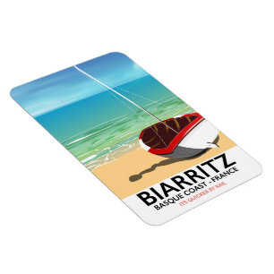 Imán Cartel de viaje de Biarritz France Beach