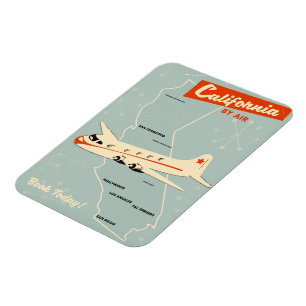 Imán Cartel de viaje de California de los años 50 "por 