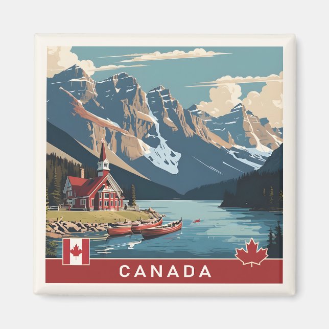 Imán Cartel de viaje de Canadá (Frente)