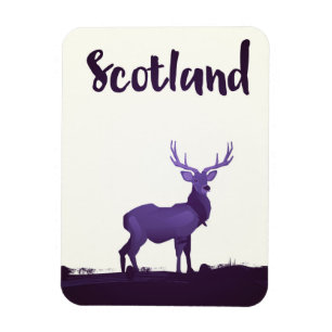 Imán Cartel de viaje de ciervo de Escocia de las Highla