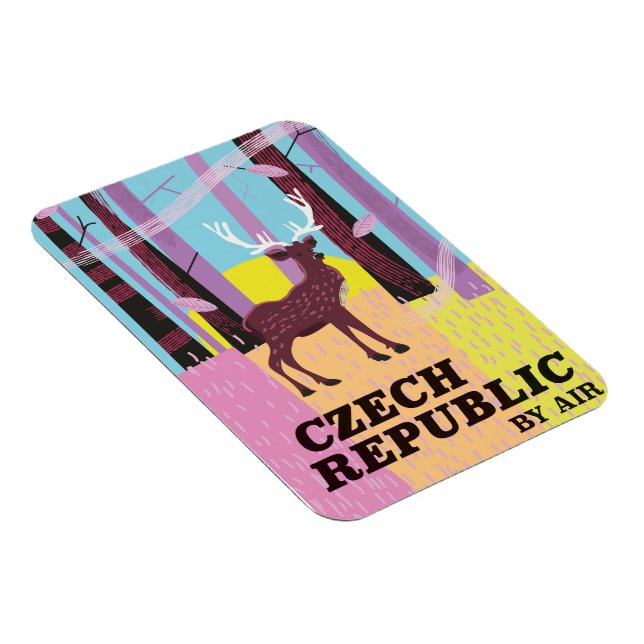 Imán Cartel de viaje de ciervos vintage de la República (Lado Derecho)