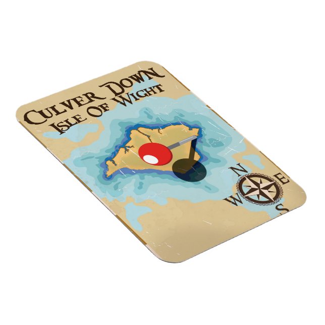 Imán Cartel de viaje de Culver Down Isla de Wight Ingla (Lado Derecho)