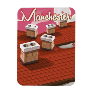 Imán Cartel de viaje de dibujos animados de Mánchester,