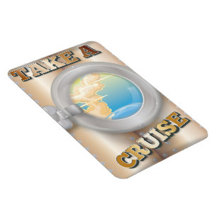 Imán Cartel de viaje de dibujos animados de Take a Crui