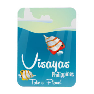 Imán Cartel de viaje de dibujos animados de Visayas, Fi