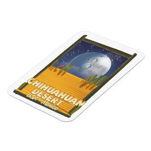 Imán Cartel de viaje de dibujos animados del desierto d