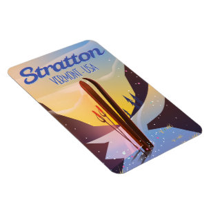 Imán Cartel de viaje de esquí de Stratton Vermont